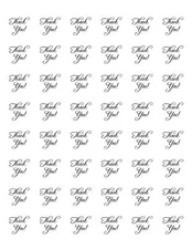 48 THANK YOU ENVELOPE SEALS LABELS STICKERS 1.2" ROUND
