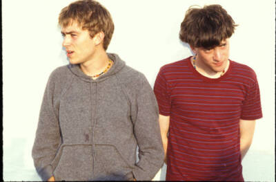 Blur And Damon Albarn And Graham Coxon Performing 1990s Old Music Photo