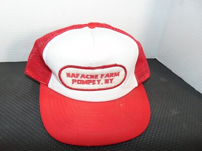 Vintage Truckers Snapback Hat Hafacre farm Pompey NY Foam Mesh TORE