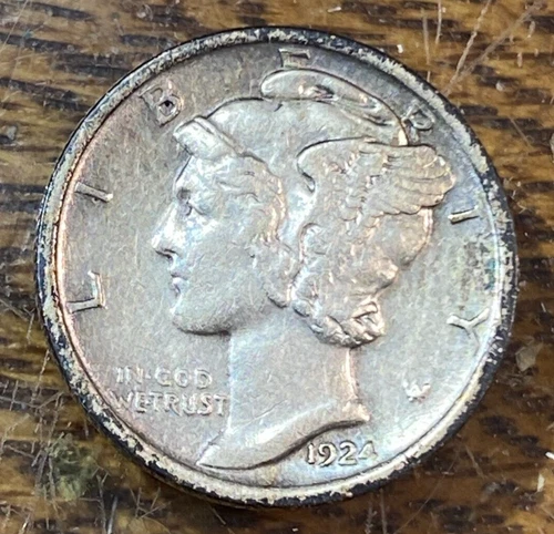 1924 Mercury Dime Nice Original AU+ CHRC