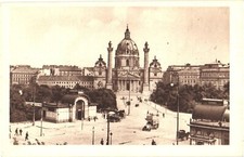 Bird s Eye View of Karlsplatz with Karlskirche Vienna, Austria Postcard