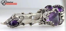 Bob Stringer Amethyst, Sterling Silver, Silver Articulated “Finger” Ring