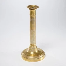 French Empire Style Single Light Tapered Brass Candlestick Candle Holder 10.5"