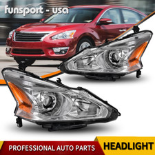 Headlights Assembly for 2013-2015 Nissan Altima Sedan Chrome Projector Headlamps