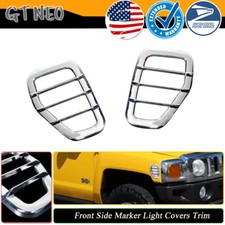 Cubiertas de luces marcadoras delanteras para HUMMER H3 2006-2010 color cromo plata