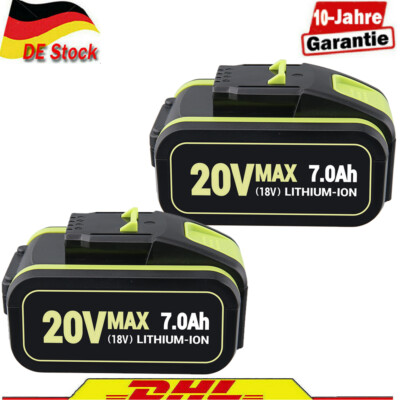 2x Für Worx 20V 7,0Ah Lit-Ionen Akku Power Share WA3553 WA3550 WA3551.1 WA3572