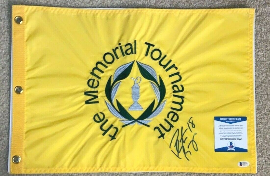 PEYTON MANNING SIGNED MEMORIAL GOLF FLAG COLTS BRONCOS JACK NICKLAUS TOURNEY BAS