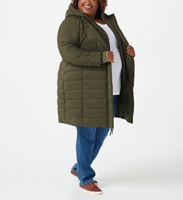 zuda - Quilted Puffer with Interior Layer - Olive - Select Size