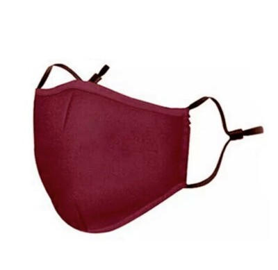 COTTON FACE MASK, NOSE WIRE, ADJUSTABLE EAR, 2 FILTERS, POCKET, REUSE, WASHABLE