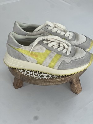 Gola Women's Vancouver Mesh Tennis Shoes Sneakers Grey Citron Yellow Size US 6
