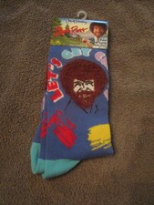 1 Pair Bob Ross Crew Socks Joy Of Painting One Size fits Men 8-12 Womens 9-14
