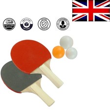 Image of Indoor/Outdoor Table Tennis Set - Wooden Rackets & 3 Fun Balls, 2 Player