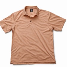 FootJoy Performance Golf Polo Sz XL Heathered Peach Floral Self Fabric Collar