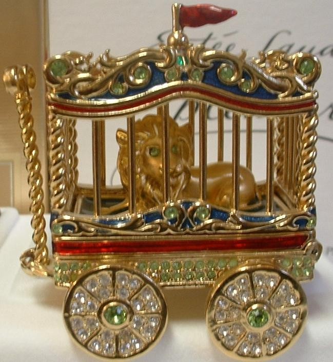 Estee Lauder Solid Perfume Compact 2002 Circus Lion Cage MIB