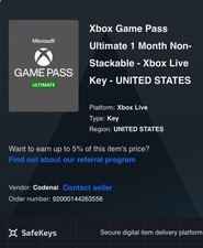 Xbox Game Pass Ultimate 1 Month Code US   Instant Delivery