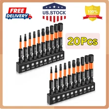 20Pcs Impact Hex Head Allen Wrench Drill Bit Set Metric SAE 1/4" Shank 2" Long