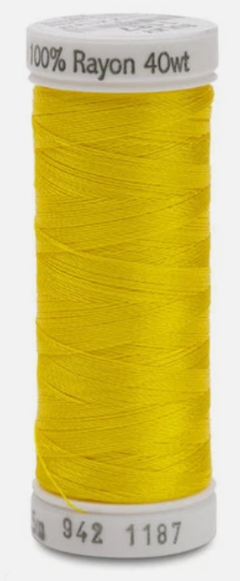 942-1187 MIMOSA YELLOW GUTERMANN SULKY 40wt  RAYON EMBROIDERY THREAD 250m