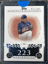 Santana, Johan - 2008 Moments & Milestones - Card #87 - Strikeouts 223 - 71/150