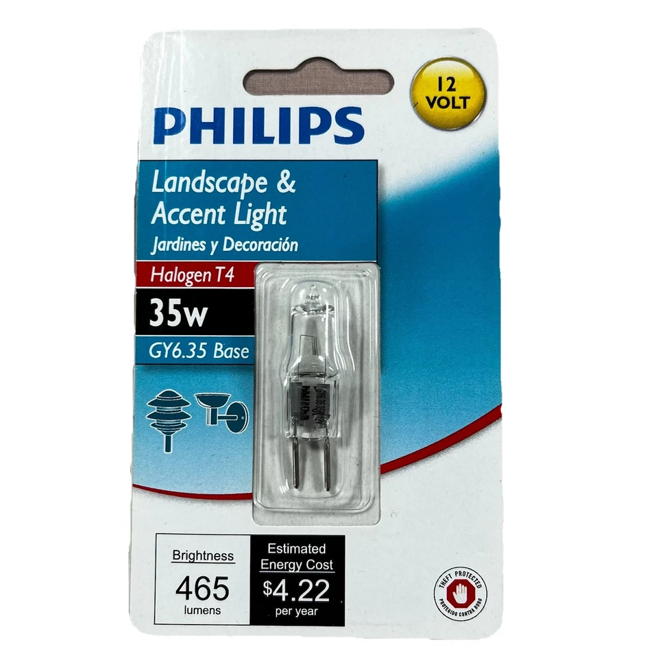 New 4-pack lot Philips Landscape Accent Light Bulb 35W Clear GY6.35 bi-pin T4 - Image 2 of 3