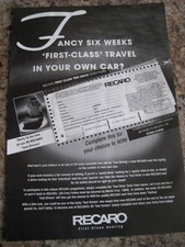 RECARO FIRST CLASS SITZGRUPPE 1998 WERBUNG A4 AKTE 55