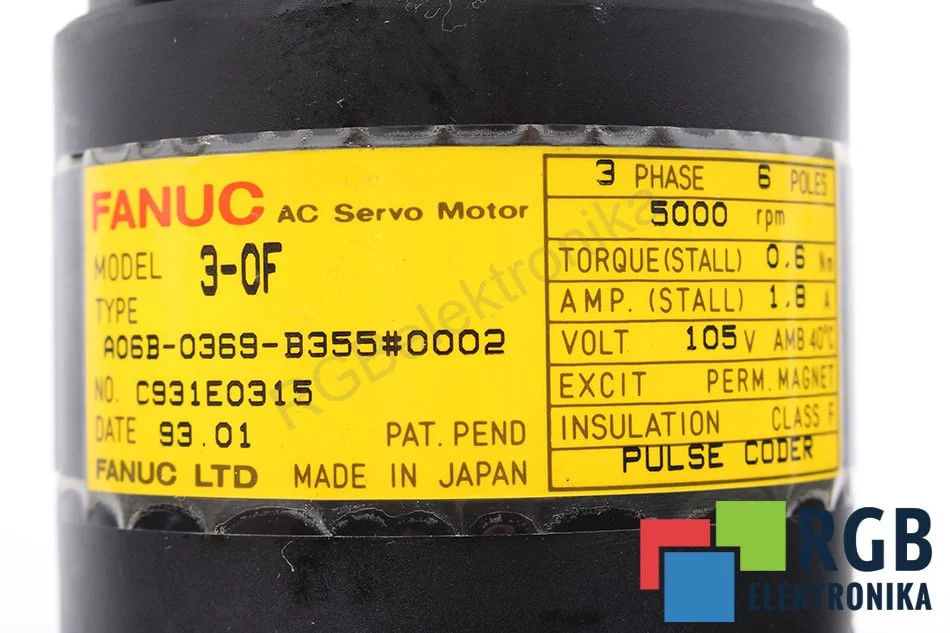 A06B-0369-B355#0002 FANUC - Reconditionné - Garantie 12 mois