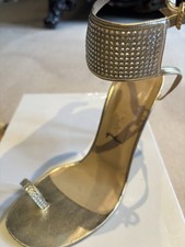 Gina gold sandals with crystals uk 6 heel is slightly scuffed see pic
