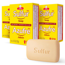 Grisi Acne Treatment Bar Soap Sulfur 10 4.4 Oz 3-Pack