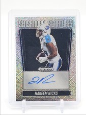 HAKEEM NICKS 2025 PANINI PRIZM BLACK SENSATIONAL MOJO SSP AUTO /25 Q4856