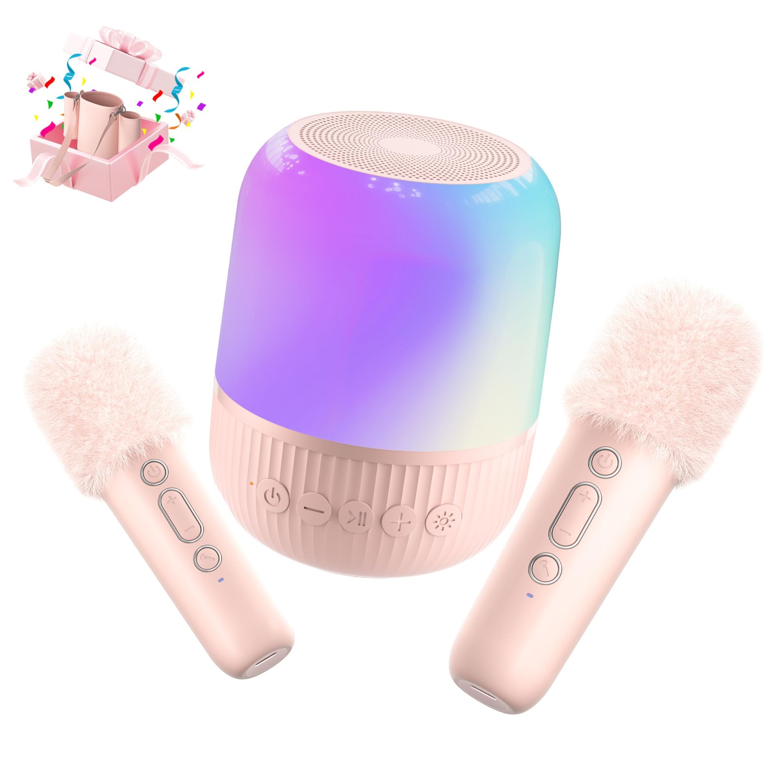 Mini Karaoke Machine for Kids - Portable Bluetooth Speaker with Wireless 2 Mi...