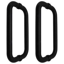2 Pcs Glass Shower Door Handle, 8 Inch Black 304 Stainless Steel 8in