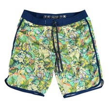 William Murray Sz 34 Golf Swim Board Action Shorts Trunk Green Animal Print