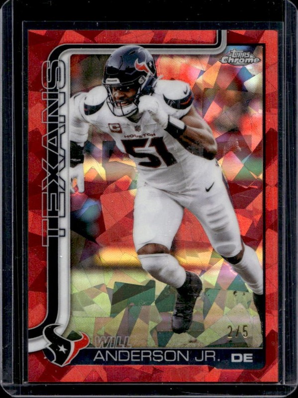2025 Topps Chrome Sapphire Will Anderson Jr. Red Refractor #/5 Texans