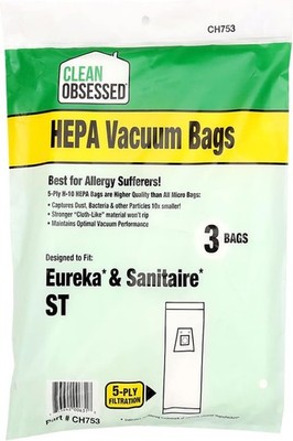 Clean Obsessed H 10 Bags Fits Eureka Sanitaire ST 3 Bag