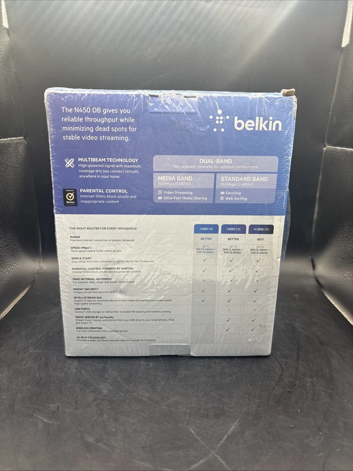 Belkin N450 450 Mbps 4-Port Gigabit Wireless N Router (F9K1003) - Image 2 of 4