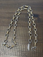 Vintage Y2K 90s Chain Belt Silver  Gold Toned BOHO 36"