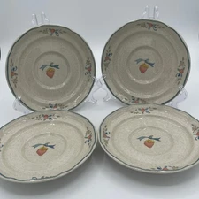 SET OF 4 Vintage International Stoneware Marmalade Strawberry Goose Saucer
