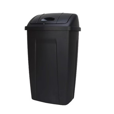 Mainstays Kitchen Trash Can, 13 Gallon Plastic Garbage Bin with Swing Top Lid