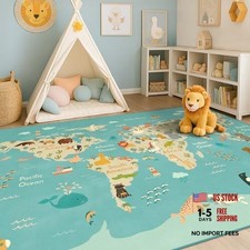 Washable Kids Playroom Rug   5x7 Play Rug for Preschool Toddlers, Baby Girls,