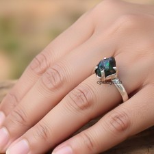 Ethiopian Opal Gemstone 925 Sterling Silver Ring Handmade Jewelry Ring For Gift