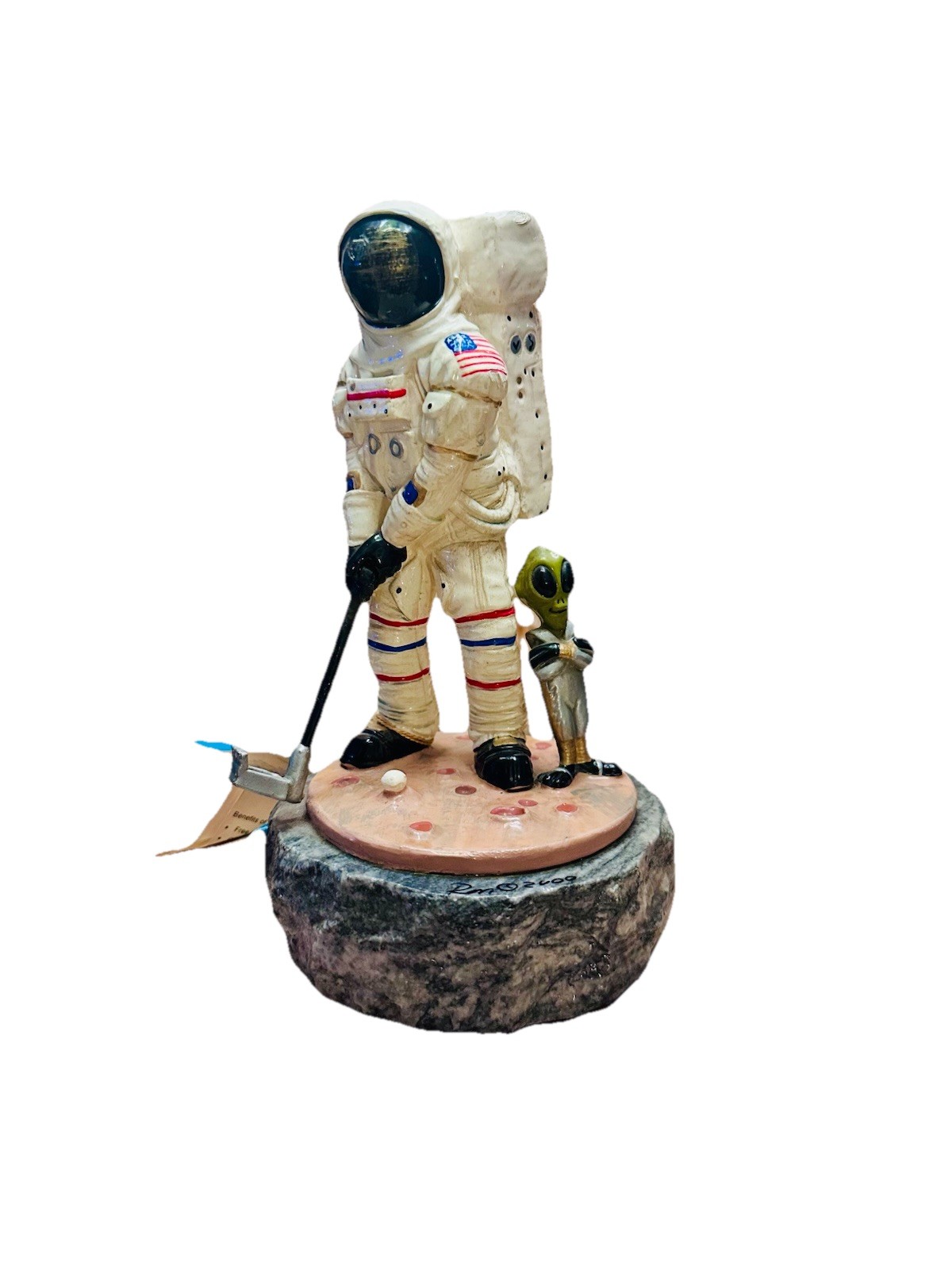Ron Lee Signed Sculpture Limited Edition w/COA Astronaut Alien Golfing On Moon thumbnail 5