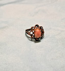 VTG Rose Colored Agate Stone Ring in Silver Plate Sz. 6 — photo 1