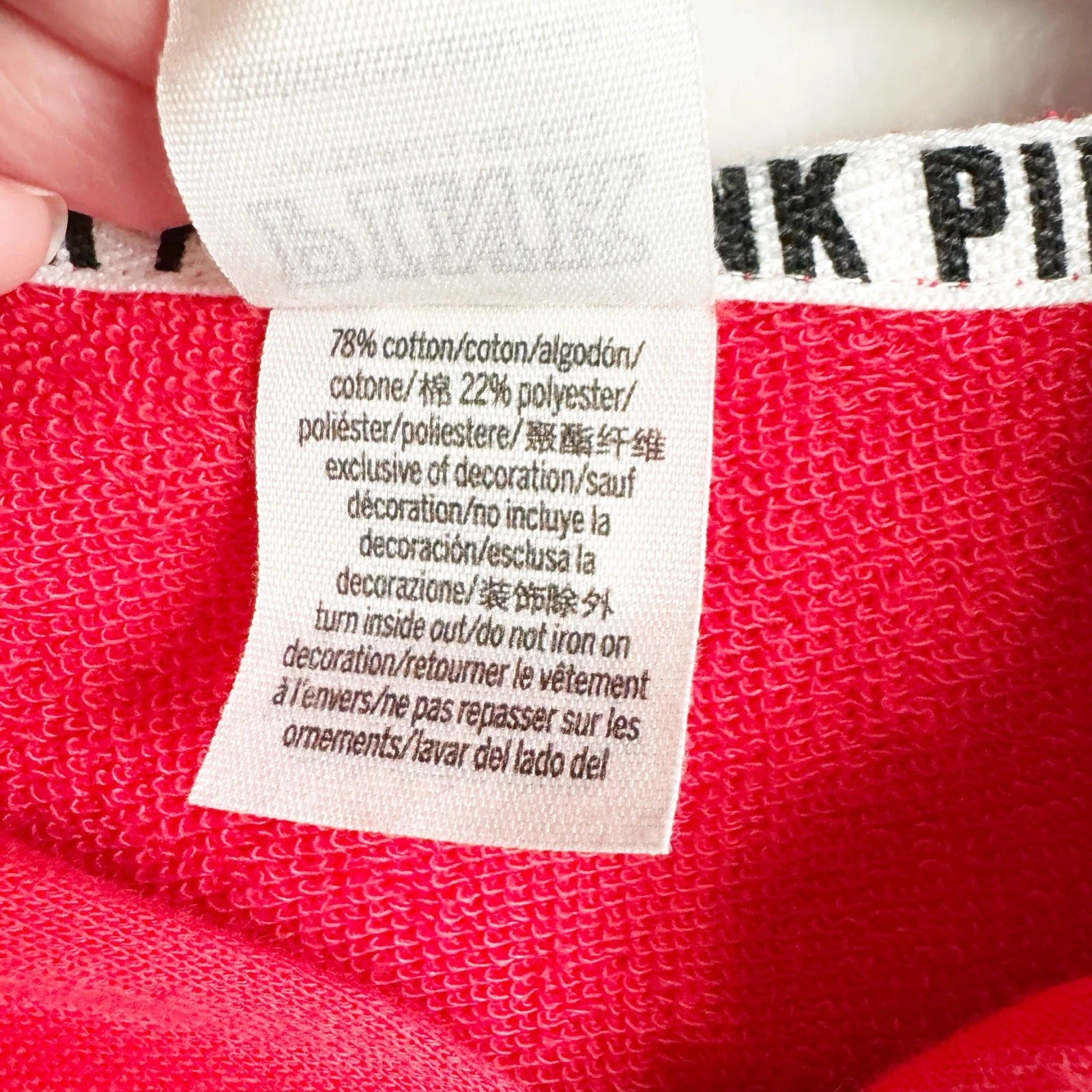 UNDERCOVER Giacca Victoria's Secret ROSA strass Bling full zip cappuccio logo SPELLOUT XS