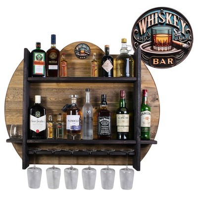 John Paddle Wandbar Vintage Loft 99x78x14 cm Weekend Drinking Silver