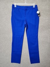 Liz Claiborne Emma Dress Pants Womens 10 Blue Slimming Classic Stretch NEW