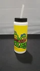 Vintage 1990 TMNT Teenage Mutant Ninja Turtles Sports Bottle Water Straw 9"