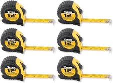 10912 6-Piece 12-Foot Tape Measure Bulk Set with Easy-Read Standard Markings ...
