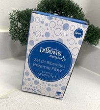 Dr. Brown's Medical Preemie Flow Bottle Set 3x 4oz/120ml 0m Blue/White
