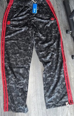 Adidas x Bape Track Pants Size L Black Red