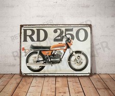 Vintage Blechschild Yamaha RD 250 Schild Garage Dekoration Motorrad Deko