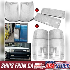 Set Corner Bumper Lamp Tail Light Clear Lens For Mazda B2000 B2200 B2600 1985-98